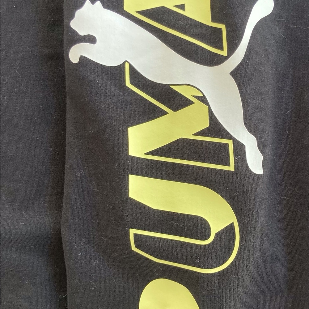 PUMA DROP SHOULDER CROP TOP WORKOUT LIGHTWEIGHT, WOMENS XL BLACK WITH BRANDING - Picture 4 of 9